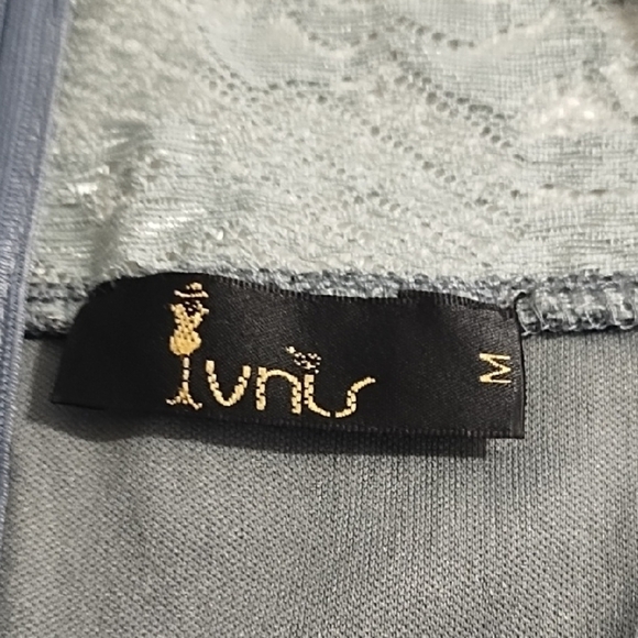 Fit & Flair A-line Silvery Grey Soft Lace Midi Dress for Special Occasion Lined - Picture 8 of 12